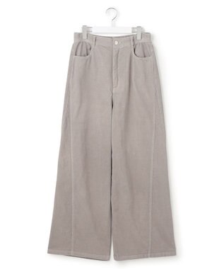 23区 S 【滝沢眞規子さん着用/洗える】コットン コーデュロイ ワイド パンツ ライトグレー系
