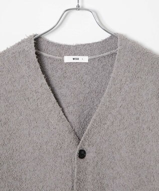 WEGO ツイストブークレカーディガン グレー