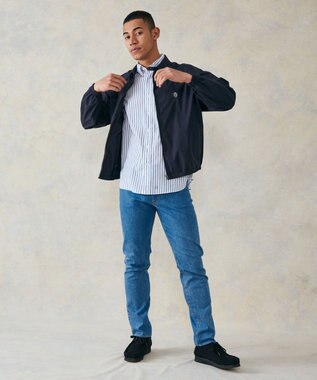 J.PRESS MEN TCポプリン ジップアップ デッキブルゾン ネイビー系