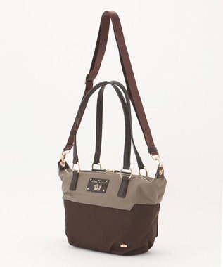 LA BAGAGERIE ウォータープルーフナイロン　2WAYハンドバッグ グレージュ
