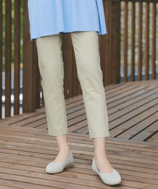 Tiaclasse 麻混ストレッチテーパードパンツ