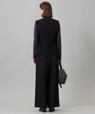 ICB L 【UVカット・洗える】ウール2WAYストレッチ Vネックベスト ブラック系