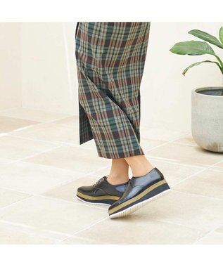 MODE ET JACOMO <carino>【レイン対応】厚底レースアップシューズ ブラック