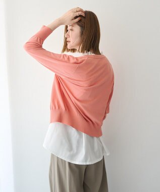 YECCA VECCA 【マシンウォッシャブル】カーディガン② Salmon Pink