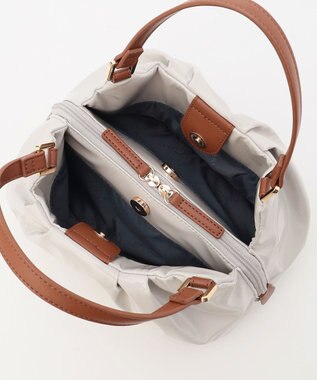 LA BAGAGERIE ソフトエナメル2WAYハンドバッグ Sサイズ アイボリー