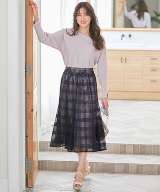 ANY SIS S 【洗える】ドルマンスリーブ ニット ラベンダーブルー