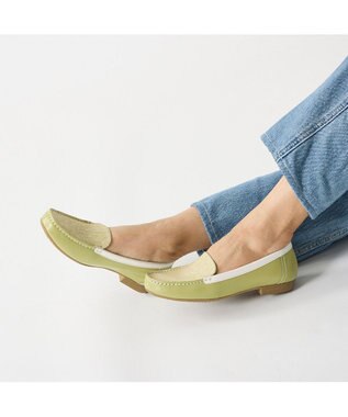 ing 【３E】【サスティナブル】モカシューズ ライトイエロー