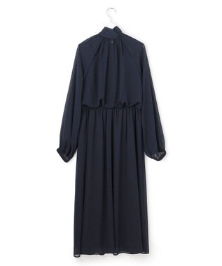 23区 【APPLAUDIR】ドットクレープシフォン ドレス ネイビー系