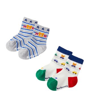 MIKI HOUSE HOT BISCUITS 【9-19cm / 靴下2足セット】 クルー丈 ソックスパック2足セット