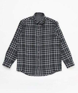 JOSEPH ABBOUD 【キングサイズ】リバーシブルチェック シャツ ブラック系