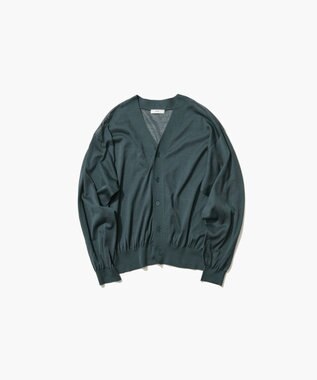 ATON COMPACT COTTON | Vネックニットカーディガン GREEN