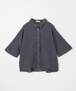 ANY ヨーロピアンリネンハーフスリーブシャツ スレート