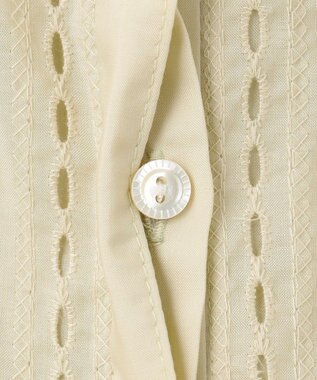 J.PRESS LADIES L 【洗える】エンブロシャツジャージー ブラウスライク カットソー ライム系