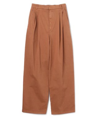 BEIGE， 【洗える・Oggi 11月号掲載】HAMLIN / コットンストレッチ2タックワイドパンツ Brown