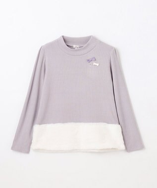 組曲 KIDS 【150-160㎝】ファー トレーナー ライトグレー系