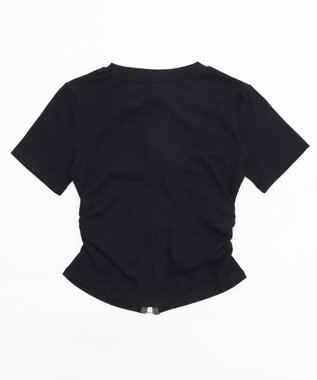 WEGO グラフィックロゴWジップSSトップス ブラック