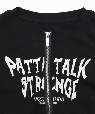 WEGO グラフィックロゴWジップSSトップス ブラック