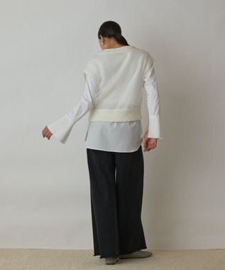 GRACE CONTINENTAL チュール刺繍ニットトップ ホワイト