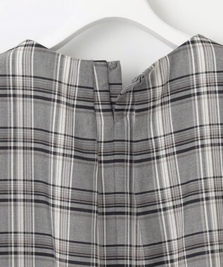 J.PRESS LADIES L シアーストライプ&チェック カットソー ライトグレー系3