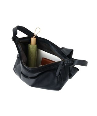 genten ホースレザーバッグA4ショルダー ダークグレー