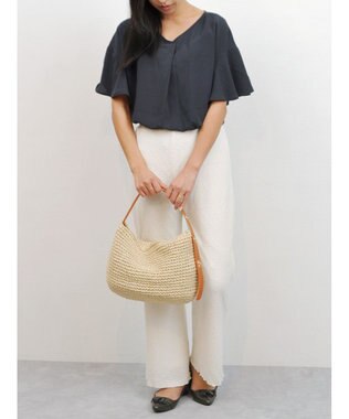 UNBILLION cachecache ワンハンドルベーシック手編みショルダー ベージュ