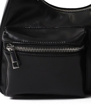 WEGO ポーチ付きランダムポケットデザインショルダー ブラック