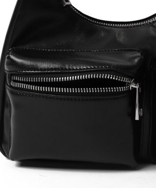 WEGO ポーチ付きランダムポケットデザインショルダー ブラック