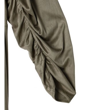 Green Parks ■ＥＳＣＡＲ　スエード調ギャザーキリカエワンピース Mocha