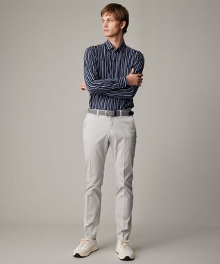 JOSEPH ABBOUD 【キングサイズ・ストレッチ・イージーケア】ジャージーストライプシャツ ネイビー系1