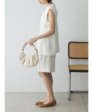 Green Parks AnriettMusee ネック切替デザインベスト Off White