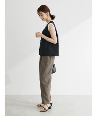 Green Parks ヘリンボーンベスト Black