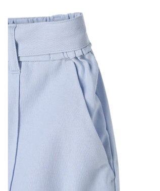 Green Parks 綿麻混バックルベルト付テーパードパンツ Grayish Blue