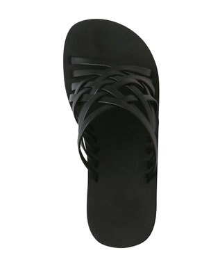 San-ai Resort（三愛水着楽園） レザーライク編みサンダル【San-ai Resort（サンアイリゾート）】 ブラック