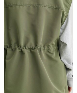 Green Parks ・ＥＬＥＮＣＡＲＥ　ＤＵＥスタンドカラーミリタリーベスト Khaki