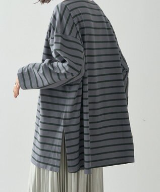 AMERICAN HOLIC ボーダーカットＢＩＧプルオーバー Gray