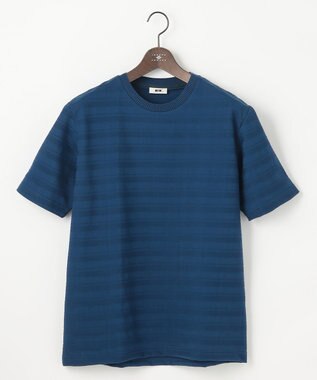 JOSEPH ABBOUD 【オーガニックコットン使用・日本素材】リンクスボーダー Tシャツ ダルブルー系