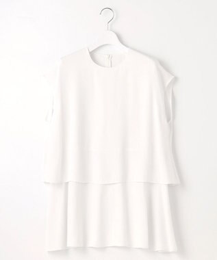 23区 【洗える】バックサテンアムンゼン フレンチスリーブ ブラウス ホワイト系