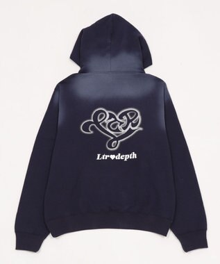 WEGO 【ユニセックス着用ITEM】ハートモチーフプルパーカー ネイビー