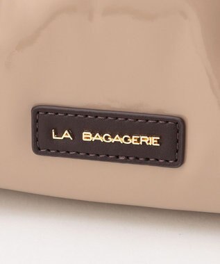LA BAGAGERIE ソフトエナメル2WAYハンドバッグ Sサイズ グレージュ