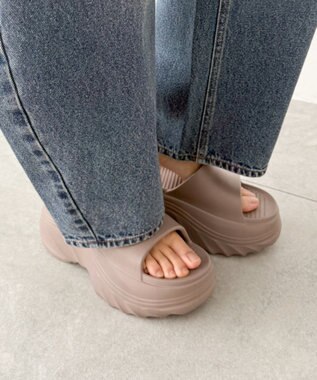 WEGO 厚底デザインラバーサンダル ブラウン