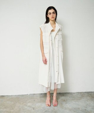 GRACE CONTINENTAL ミリタリーロングジレ キナリ