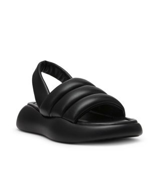STEVE MADDEN HEADWAY バックストラップ厚底パフィーサンダル ブラック