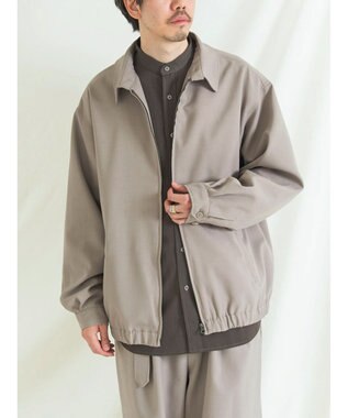 CRAFT STANDARD BOUTIQUE ポリエステルツイルスポーツジャケット Gray Beige