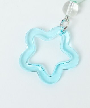 WEGO クリアフラワーミニキーホルダー サックス