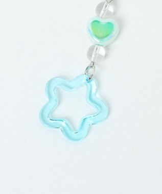 WEGO クリアフラワーミニキーホルダー サックス