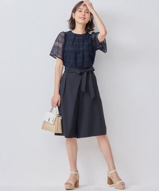 組曲 【WEB限定】オシャクロスキュロットパンツ ブラック系