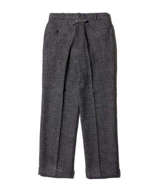 J.PRESS MEN 【J.PRESS ORIGINALS】WOOL/LINEN TWEED PIPED STEM SLACKS グレー系1