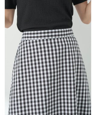 earth music&ecology イレヘムチェックスカート Black