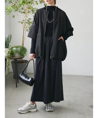 Green Parks AnriettMusee フロントジップジャガードブルゾン Black