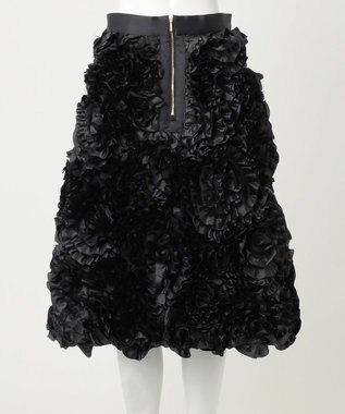 23区 【R(アール)】サテンエンブロイダリー スカート ブラック系